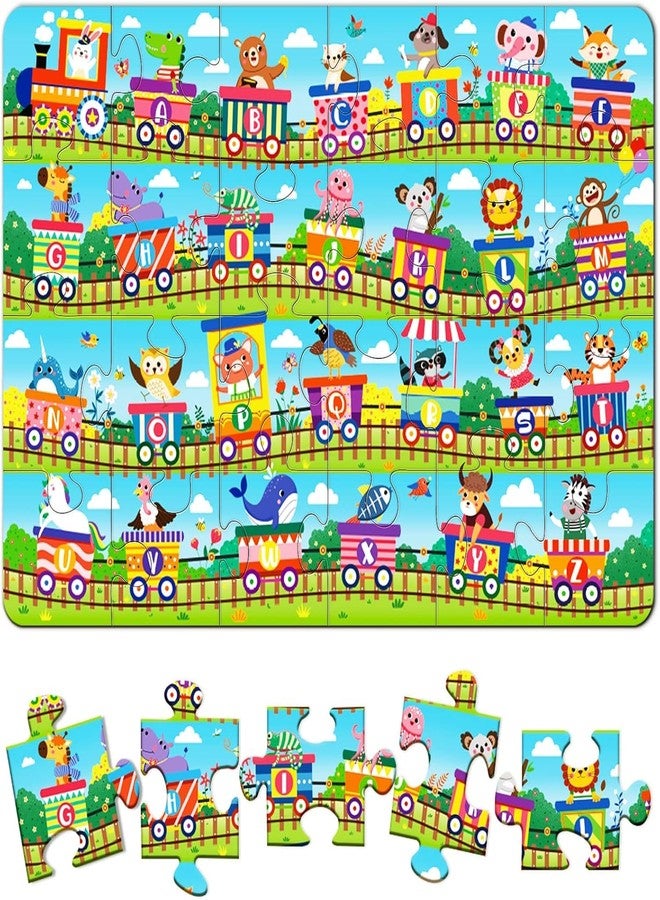 LithoConcepts Learn ABC with Fun! 24pc Alphabet Train Jumbo Floor Puzzle for Toddlers - Interactive Educational Toy for Ages 3+ - Image 2